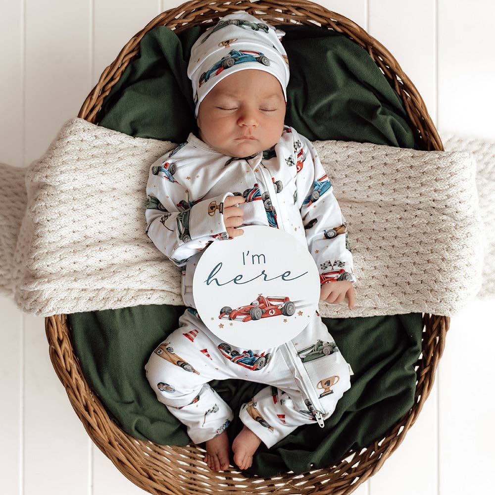 Little Racers Organic Snugglesuit Convertible Romper