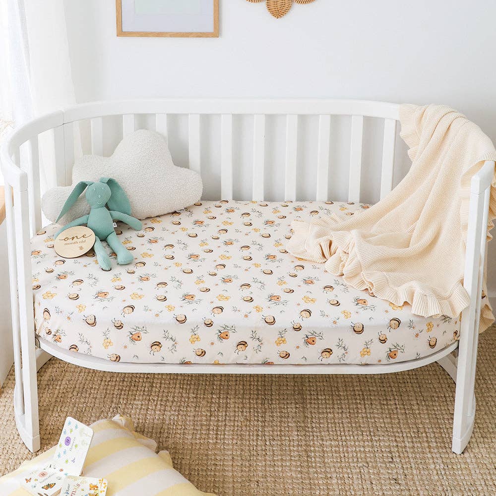 Bumblebees Organic Fitted Cot Sheet
