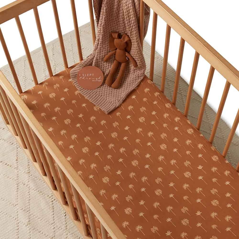 Bronze Palm Fitted Cot Sheet
