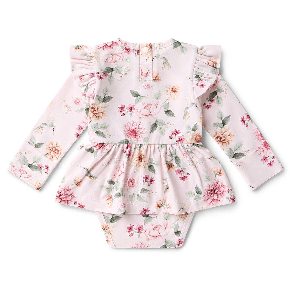 Birds & Blooms Long Sleeve Organic Dress