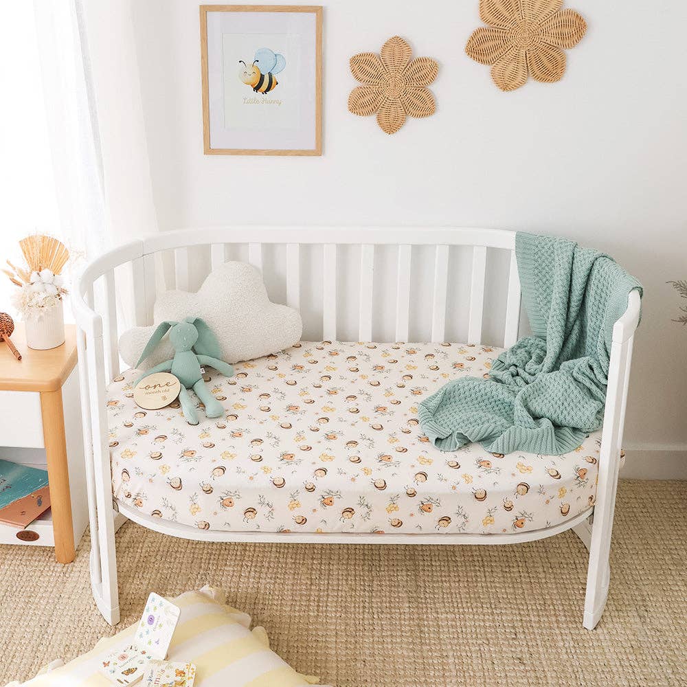 Bumblebees Organic Fitted Cot Sheet