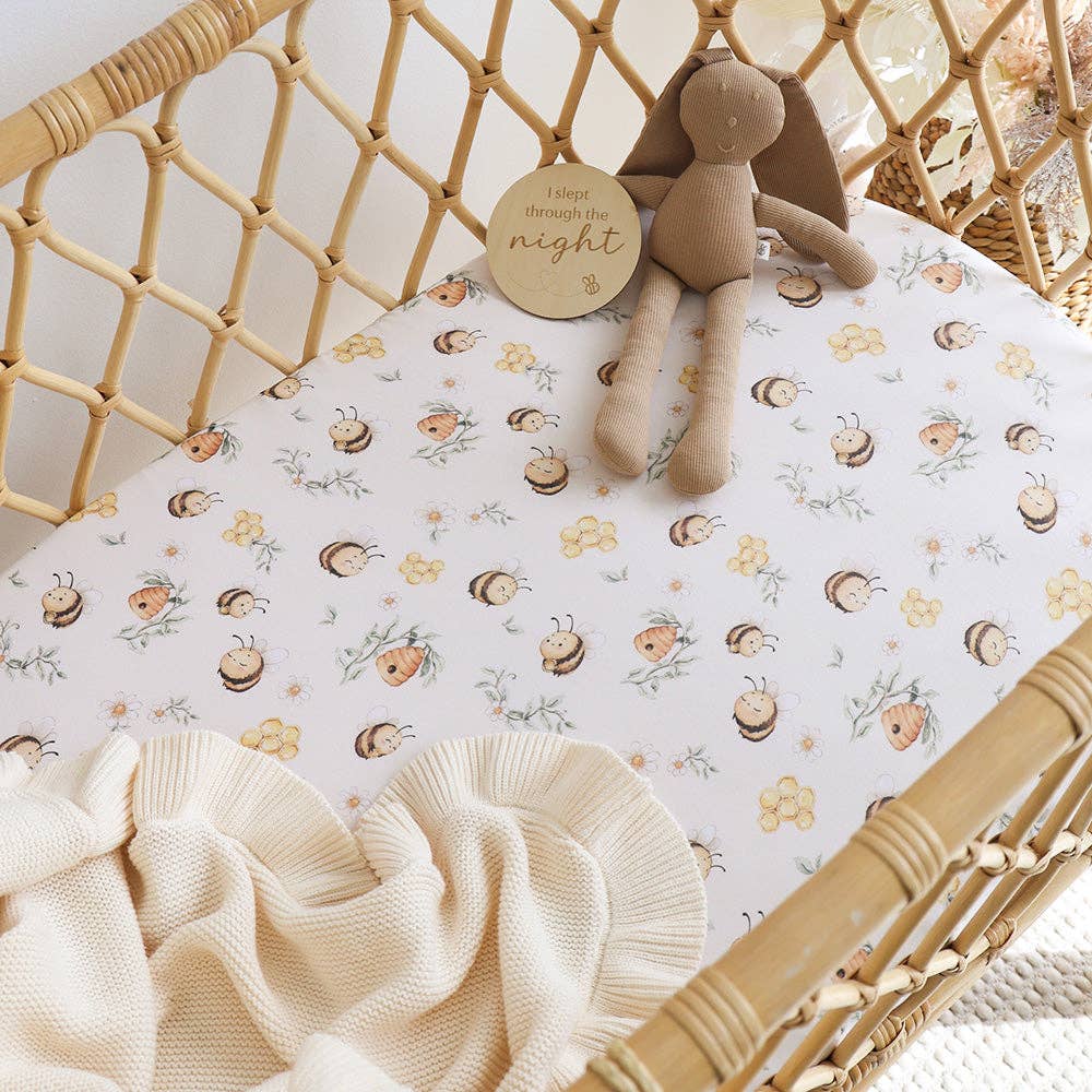 Bumblebees Organic Bassinet Sheet / Change Pad Cover