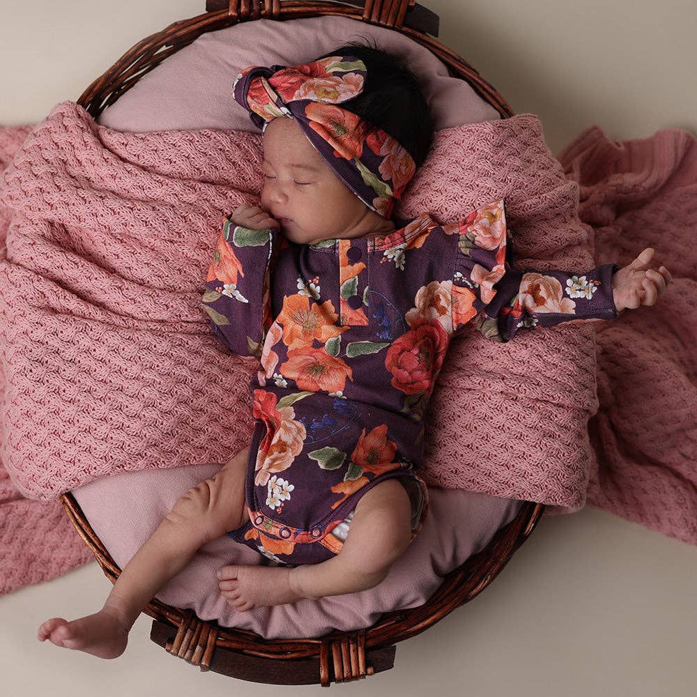 Sienna Long Sleeve Organic Bodysuit with Frill