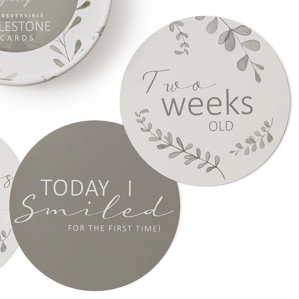 Wild Fern & Grey Reversible Milestone Cards