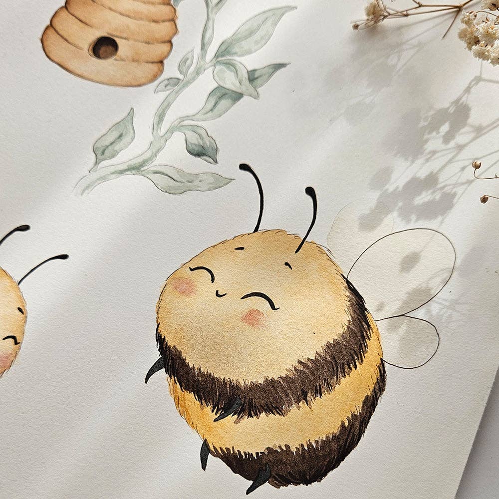 Bumblebees Organic Fitted Cot Sheet