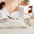 CoZee Breeze Plus Co-Sleeping Bassinet with Rocking Legs in Scandi Walnut and Ecru