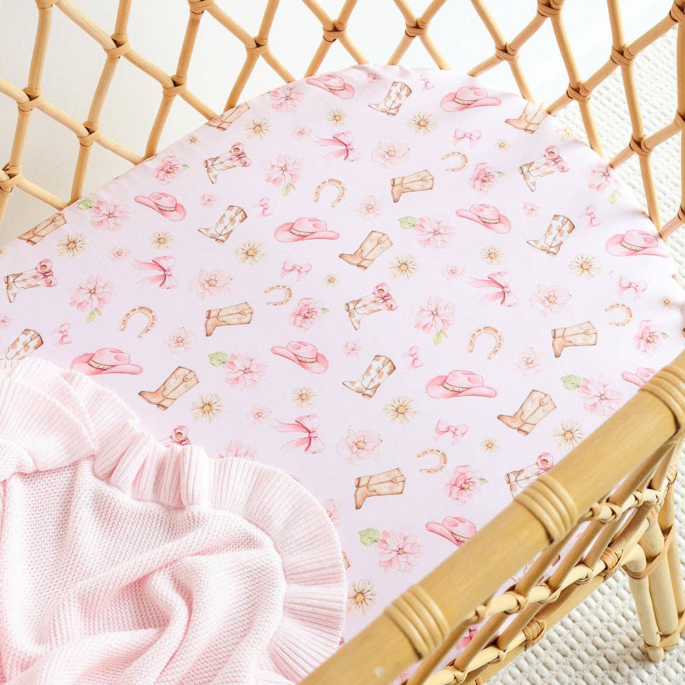 Boots & Bows Organic Bassinet Sheet / Change Pad Cover