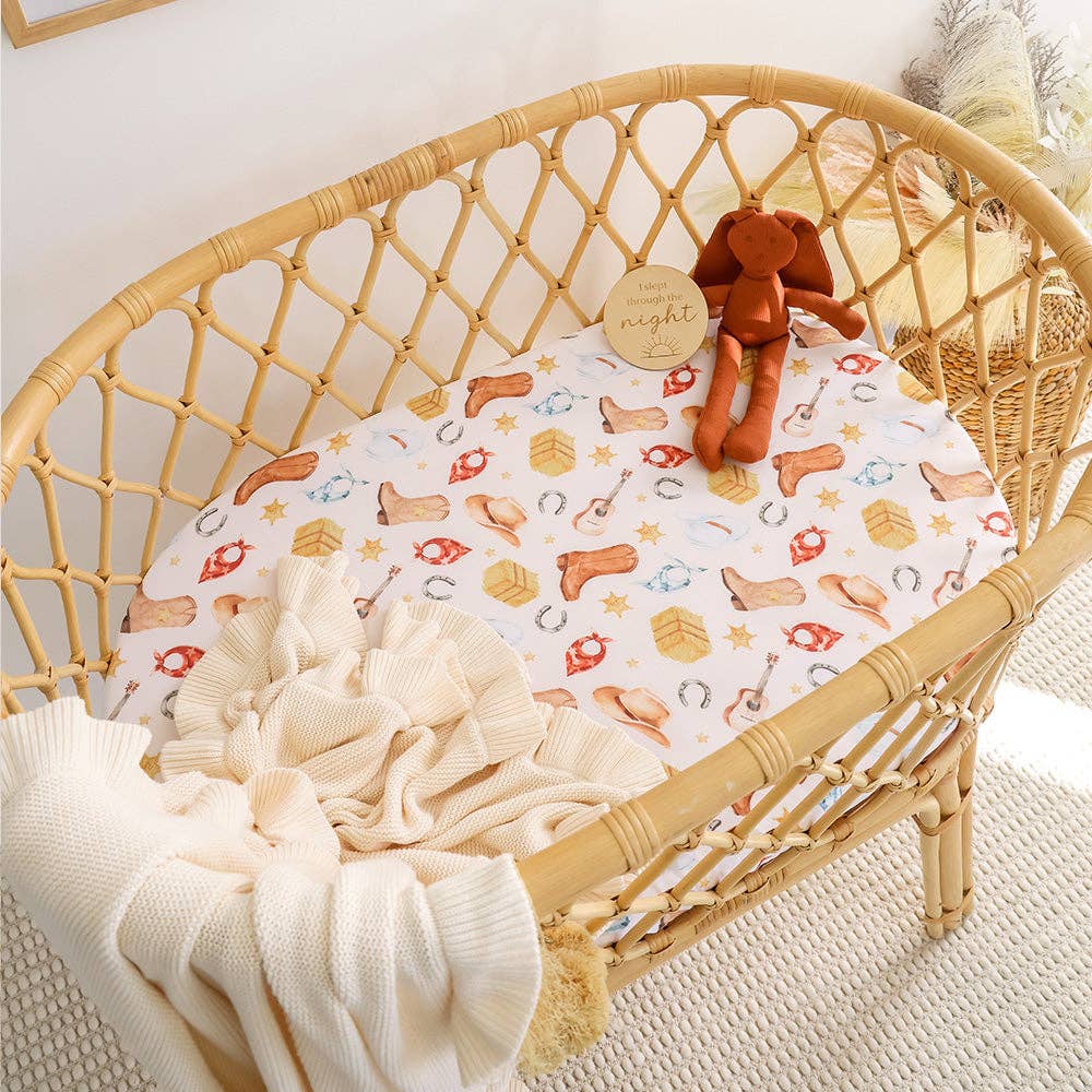 Cowboys Organic Bassinet Sheet / Change Pad Cover