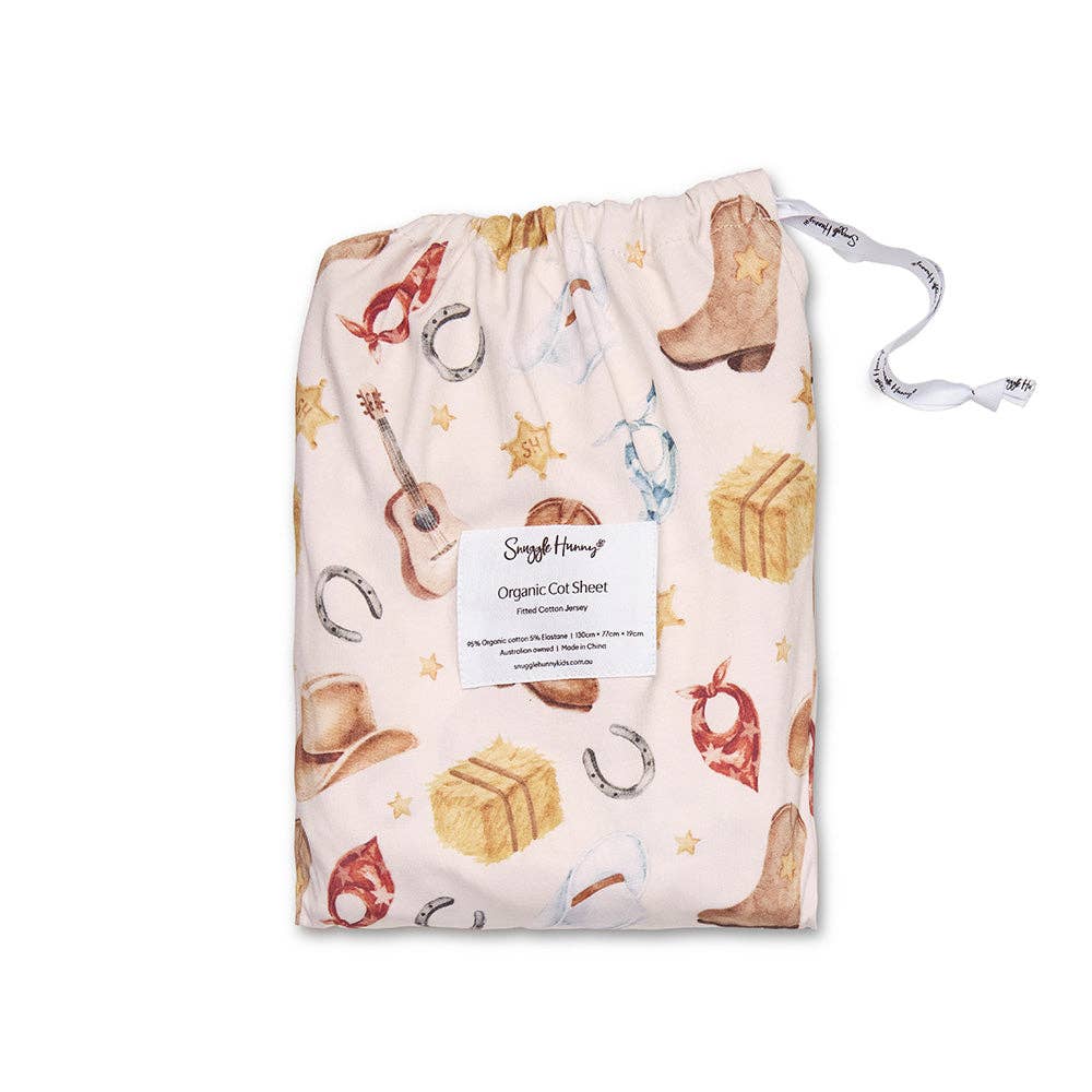 Cowboys Organic Fitted Cot Sheet
