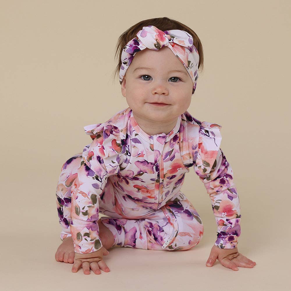 Blushing Beauty Organic Snugglesuit Convertible Romper with Frill