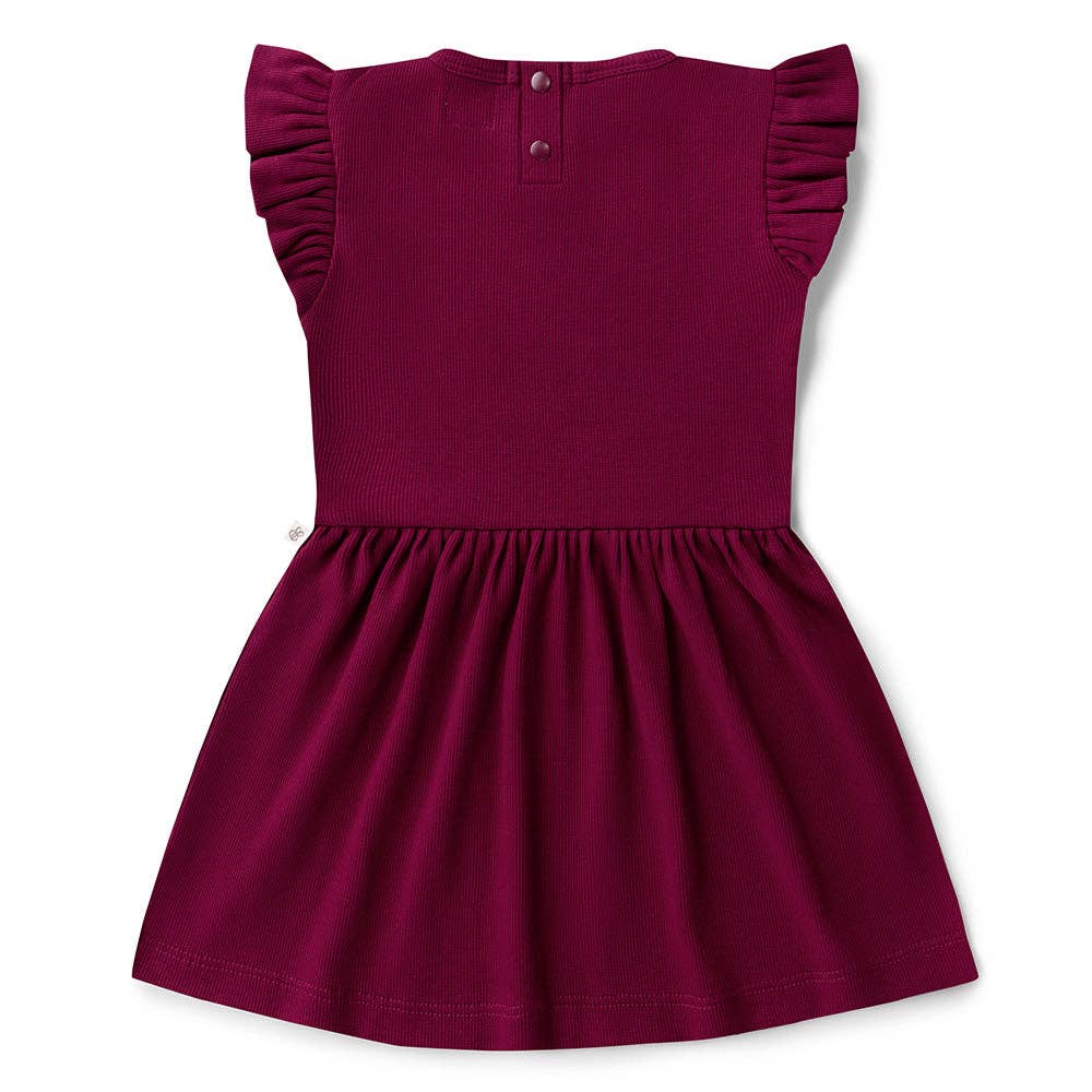 Raspberry Short Sleeve Organic Dress