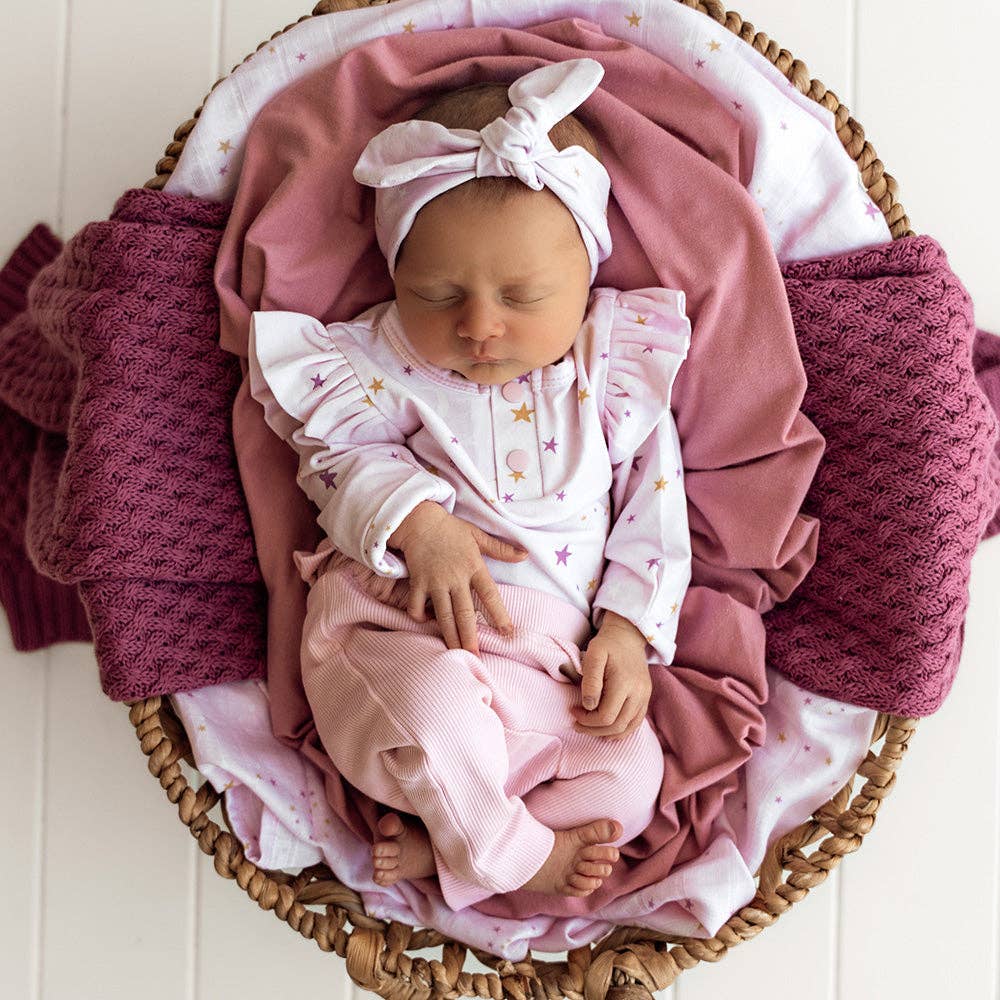 Baby Pink Organic Pants with Frill