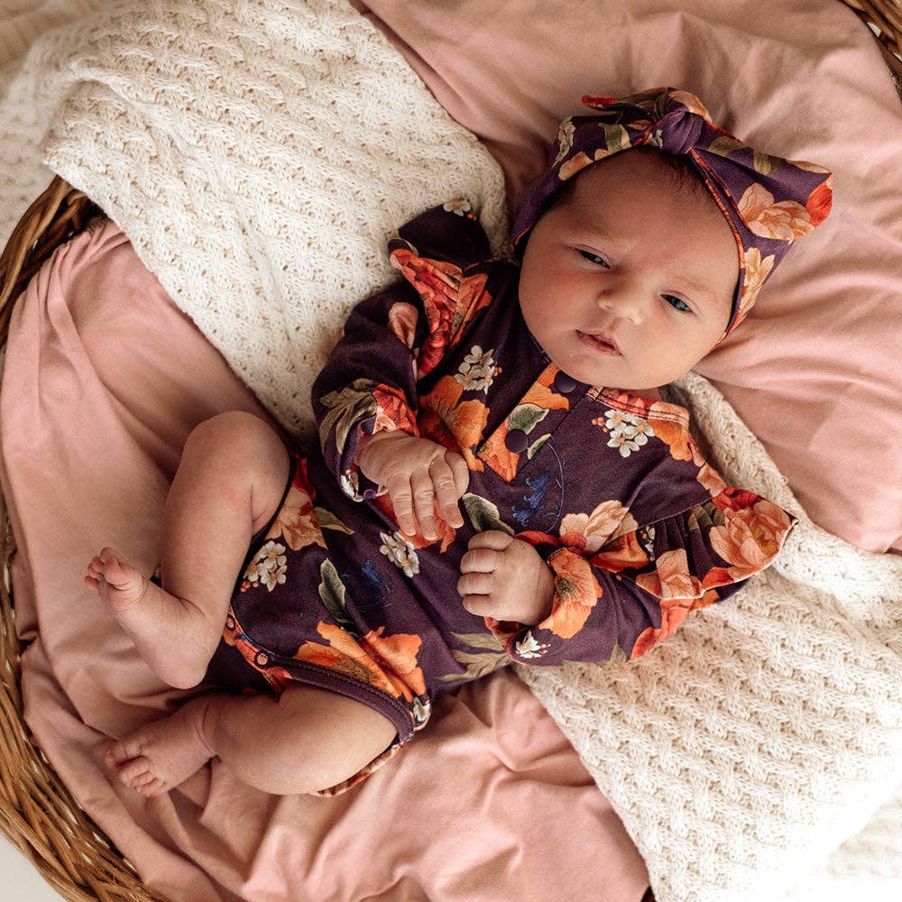 Sienna Long Sleeve Organic Bodysuit with Frill