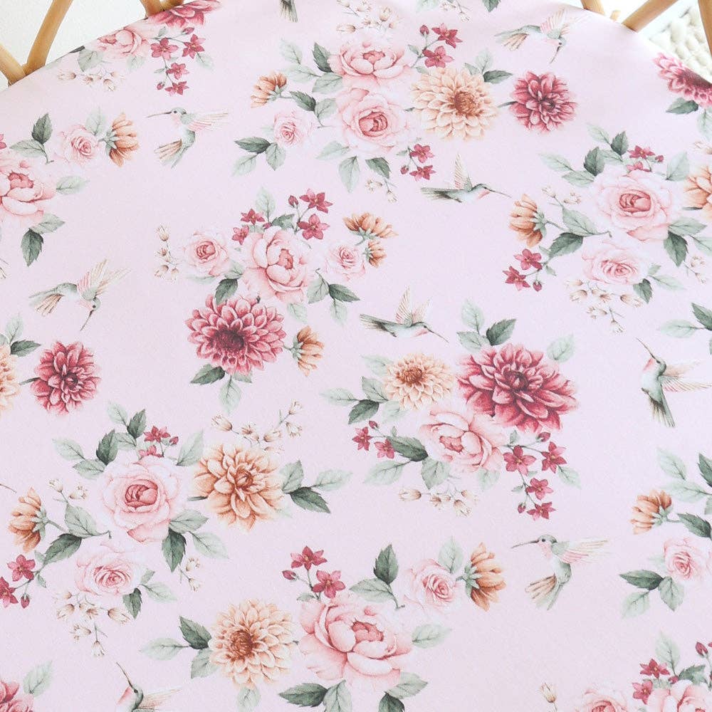 Birds & Blooms Organic Bassinet Sheet / Change Pad Cover
