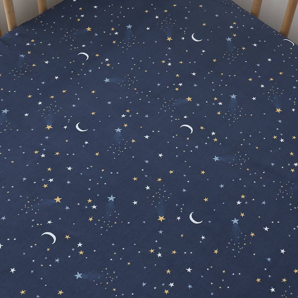 Starry Night Organic Fitted Cot Sheet