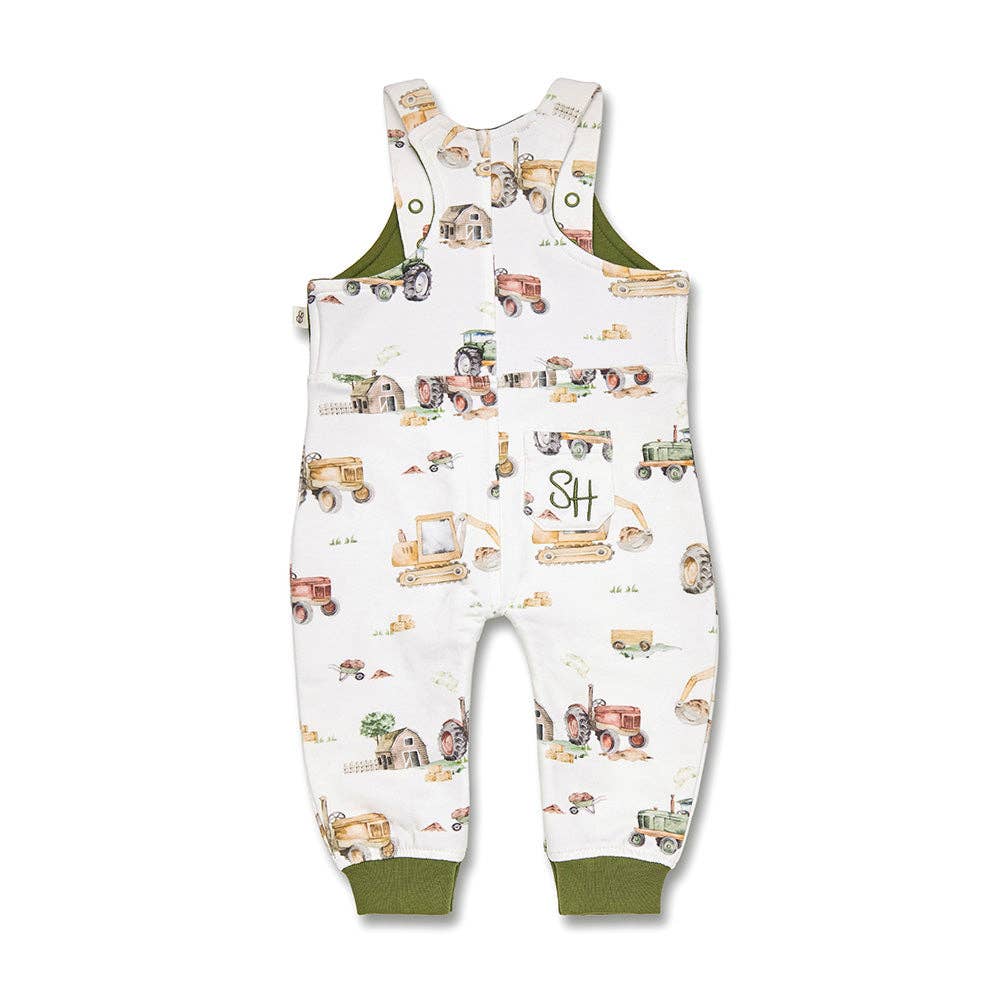 Diggers & Tractors Organic Snuggle Overalls