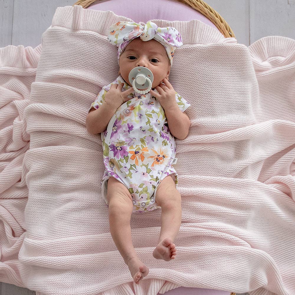 Isla Short Sleeve Organic Kimono Bodysuit