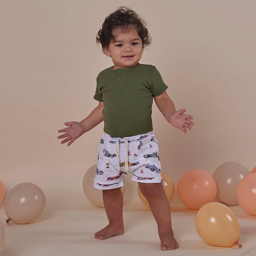Olive Short Sleeve Organic Bodysuit