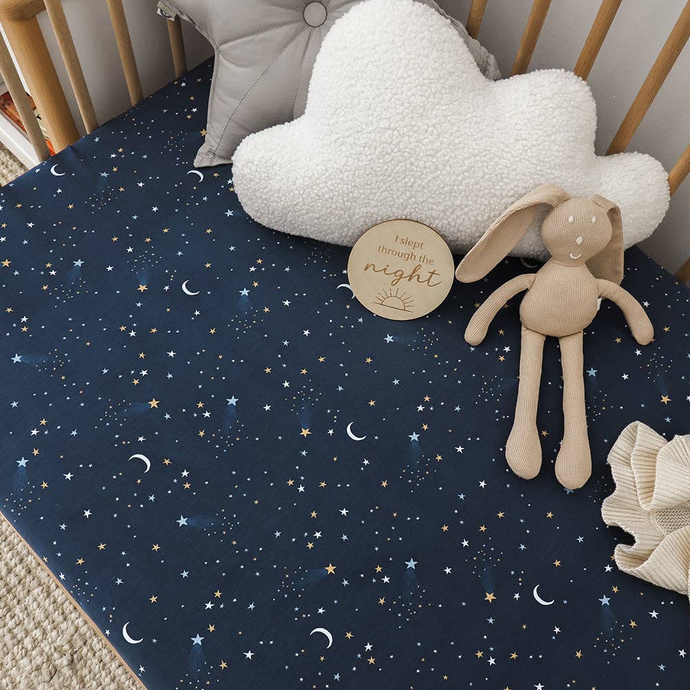 Starry Night Organic Fitted Cot Sheet