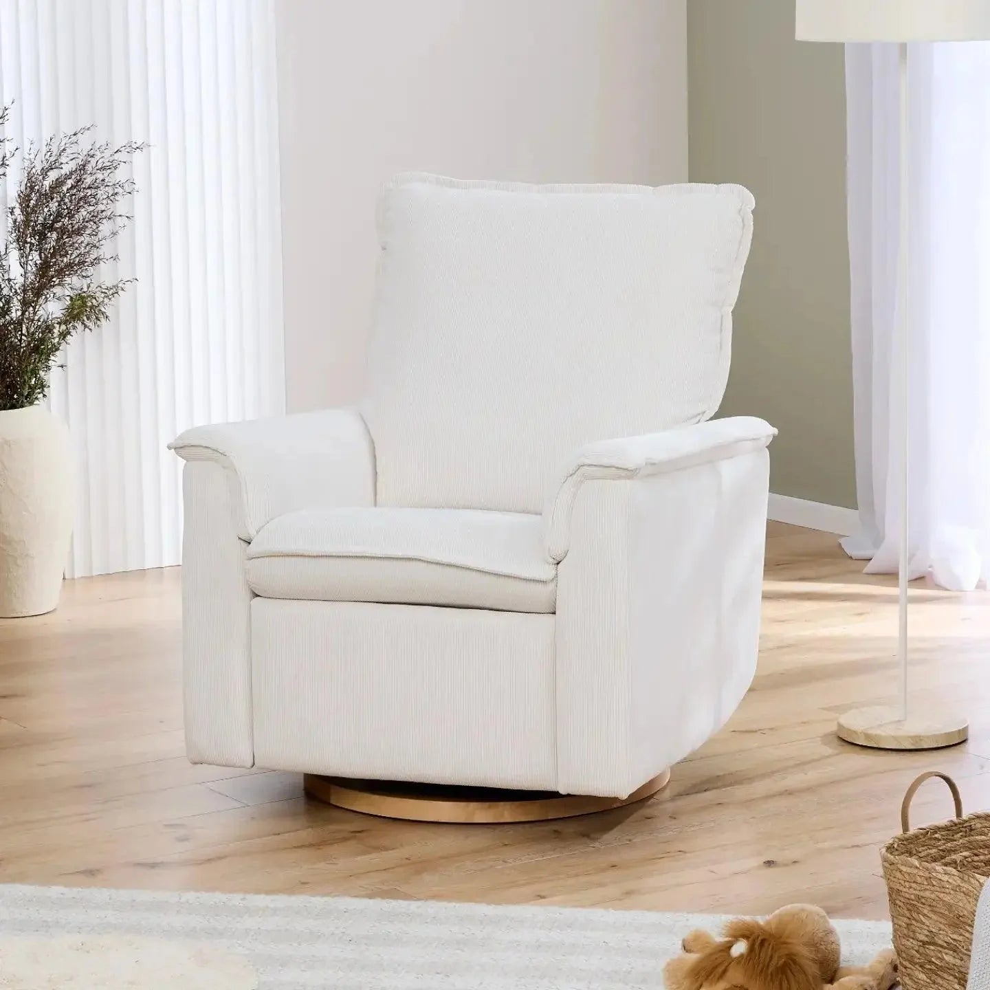 Louie Electric Recliner Glider Nursery Chair - Coconut Corduroy