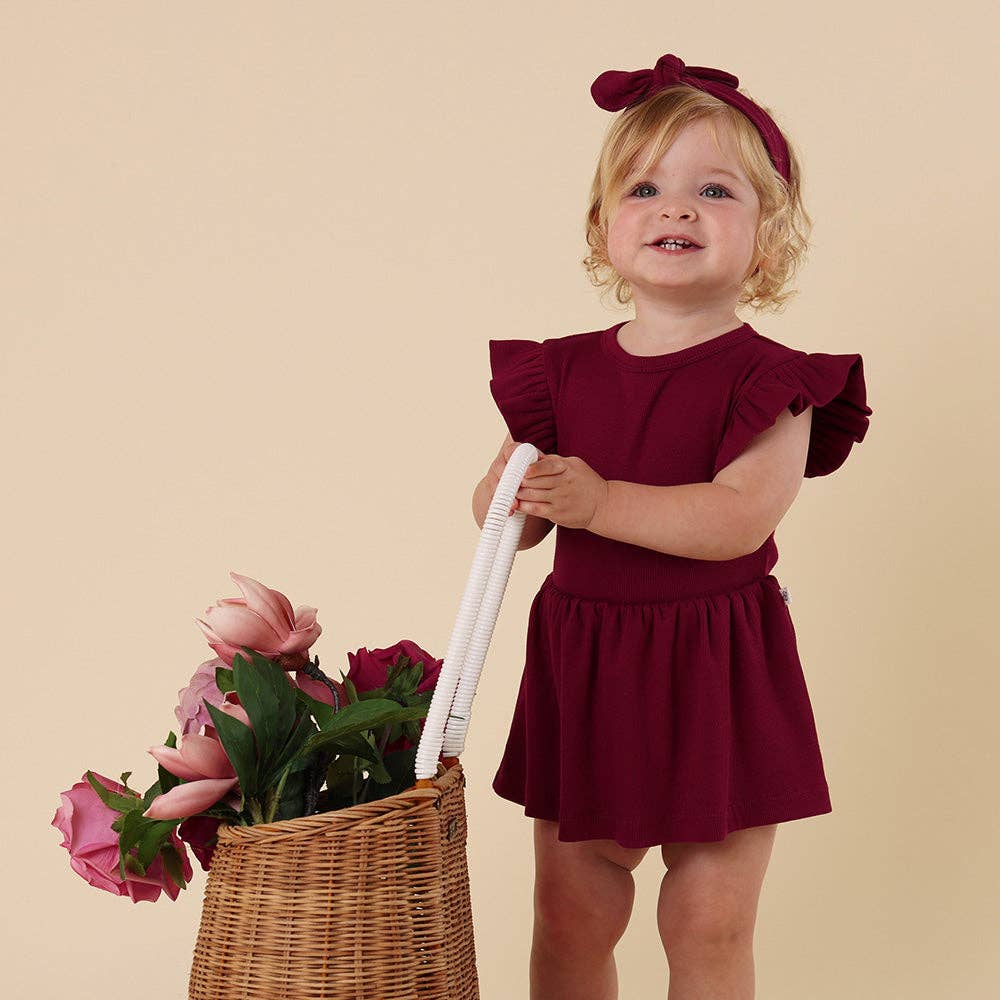 Raspberry Short Sleeve Organic Dress