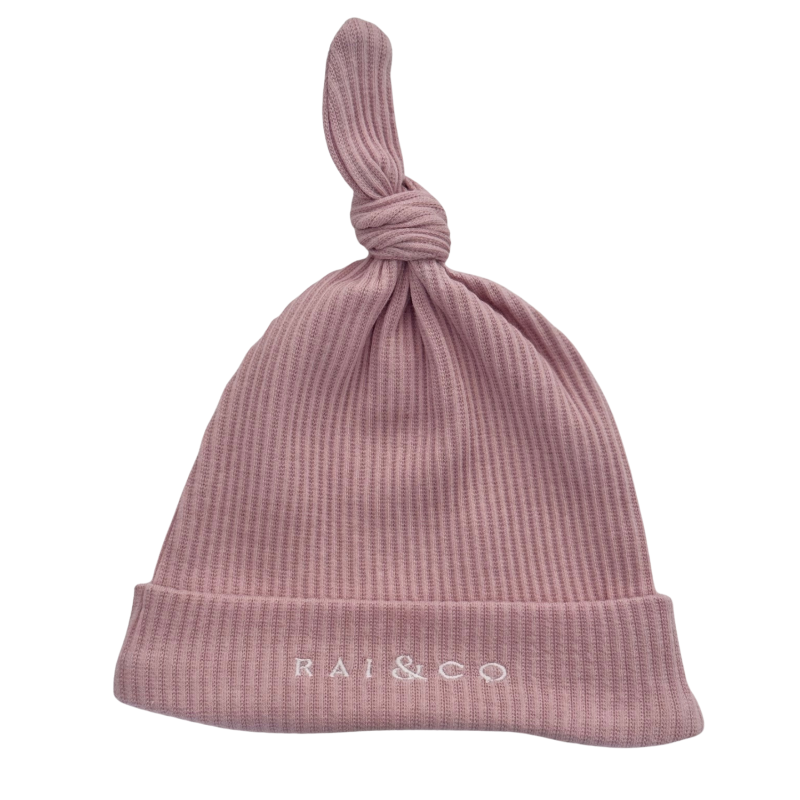 Baby Beanie Ribbed Knotted