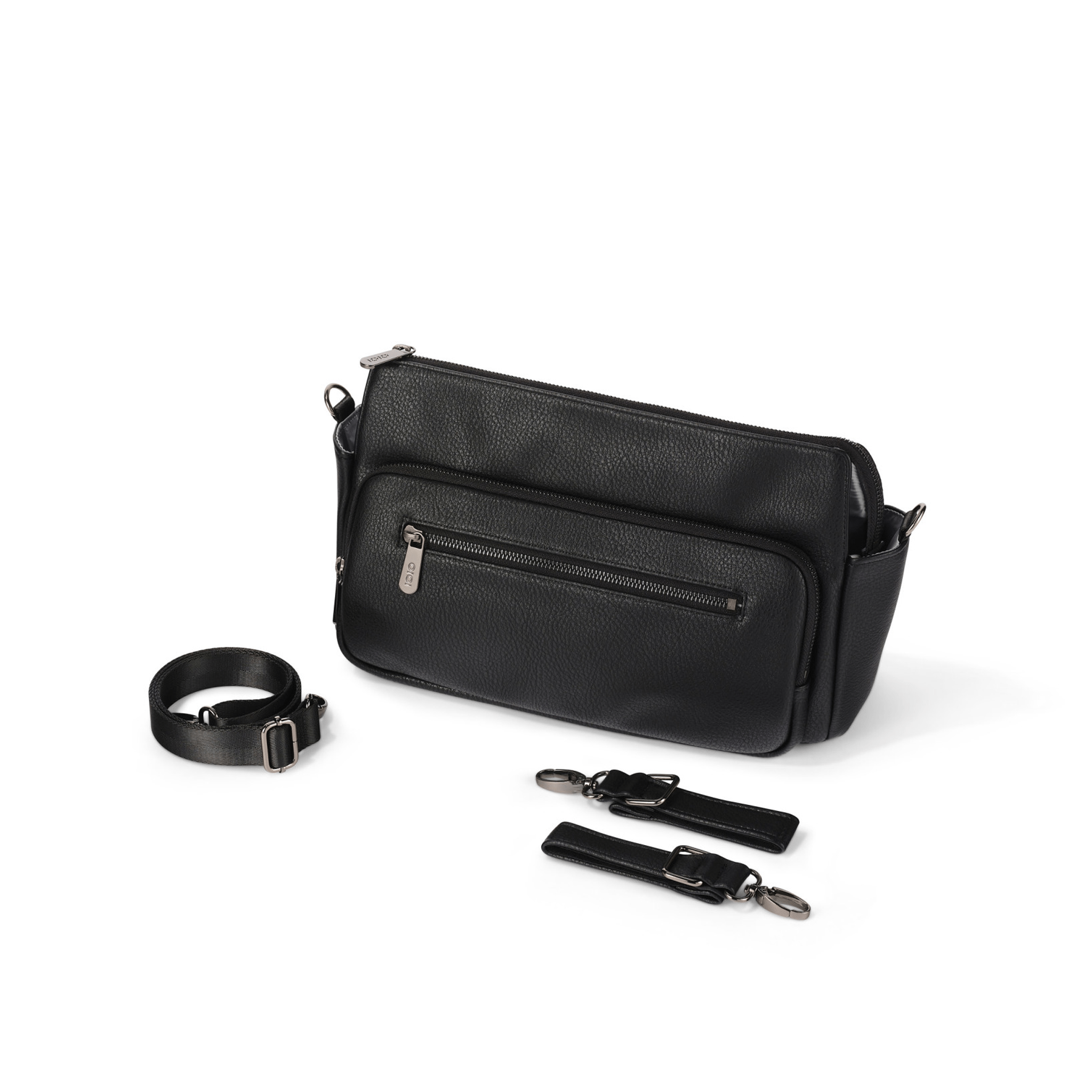 Multitasker Pram Caddy 2.0 - Black Vegan Leather