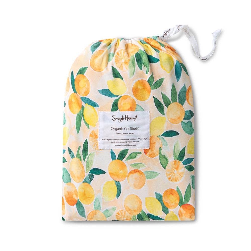 Sunny Citrus Organic Fitted Cot Sheet