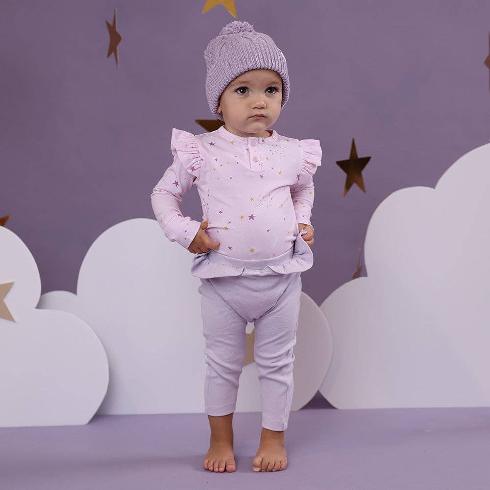 Twinkle Long Sleeve Organic Bodysuit with Frill