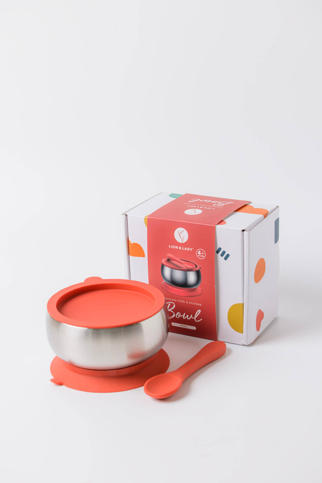 18/8 Stainless Steel Feeding Bowl with silicone suction base