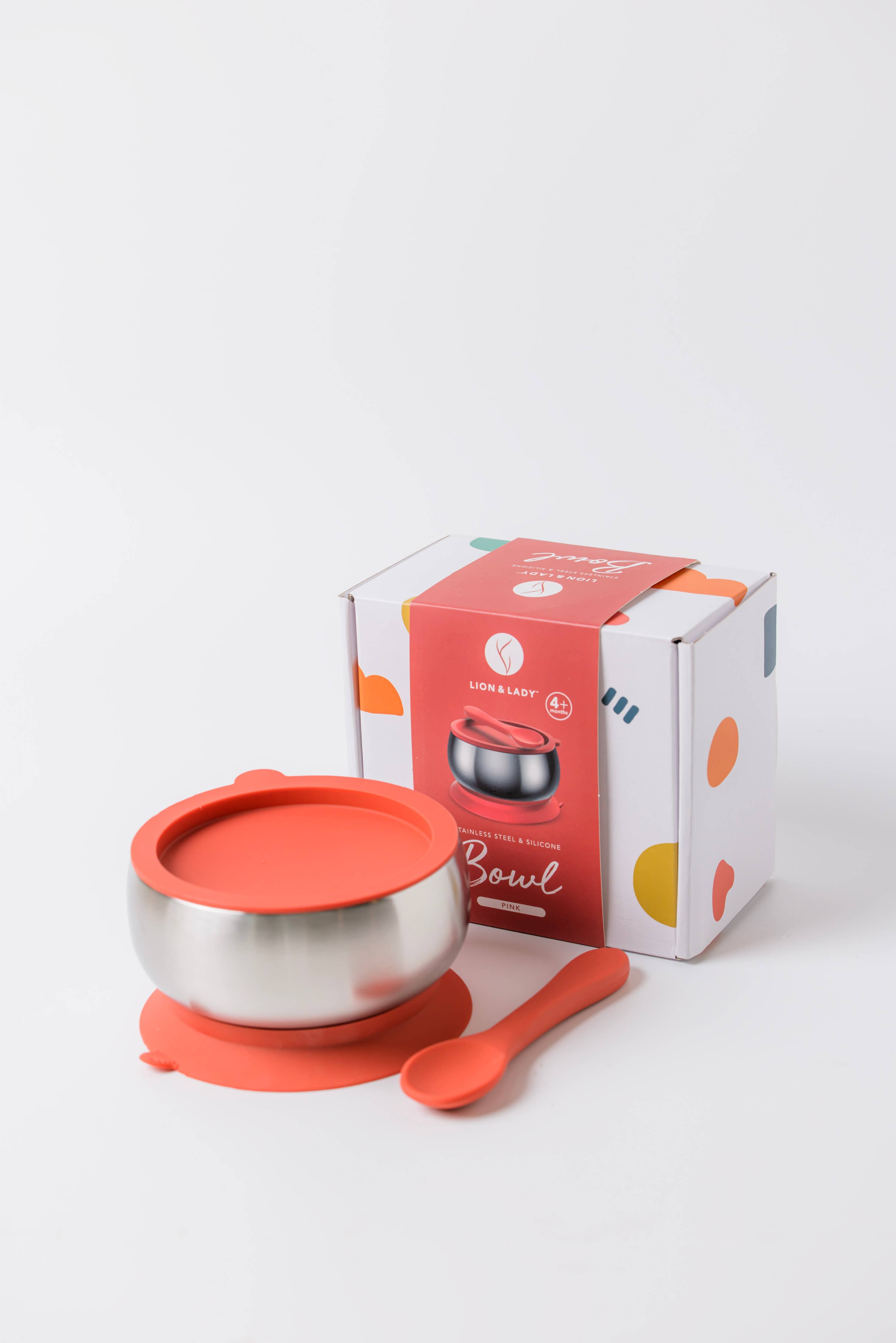 18/8 Stainless Steel Feeding Bowl with silicone suction base