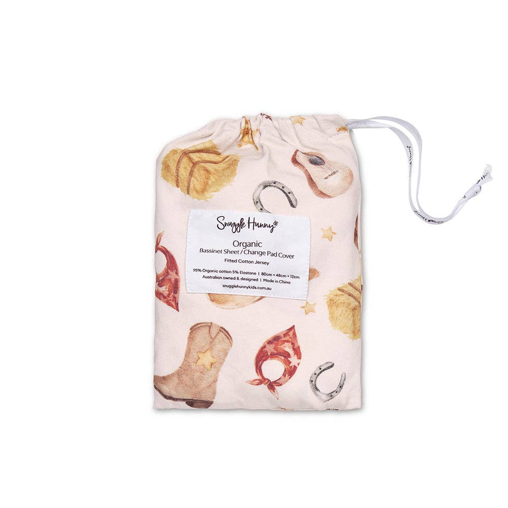 Cowboys Organic Bassinet Sheet / Change Pad Cover