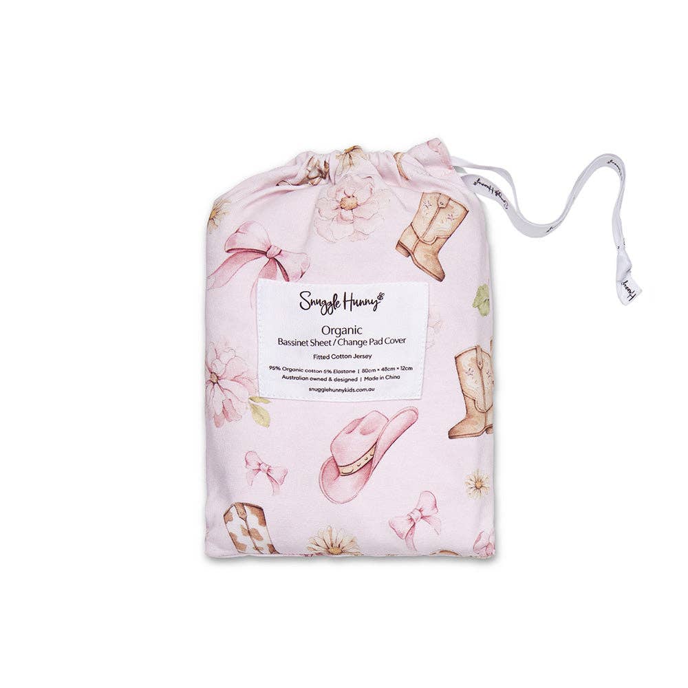 Boots & Bows Organic Bassinet Sheet / Change Pad Cover
