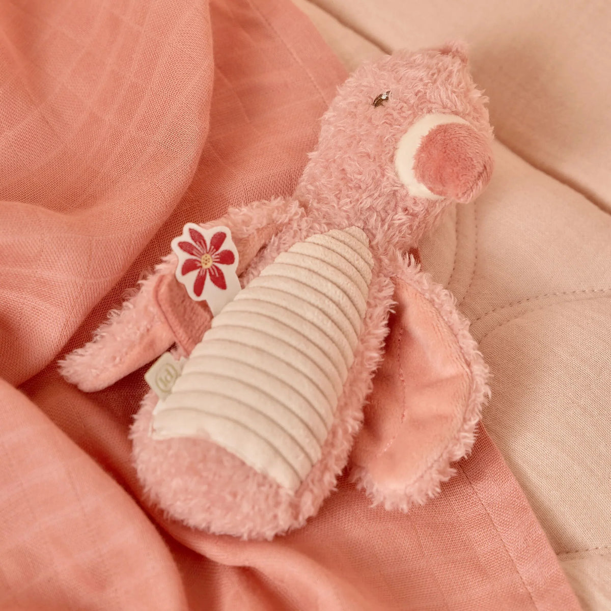 Safari Friends Squeaker with Rattle Flamingo