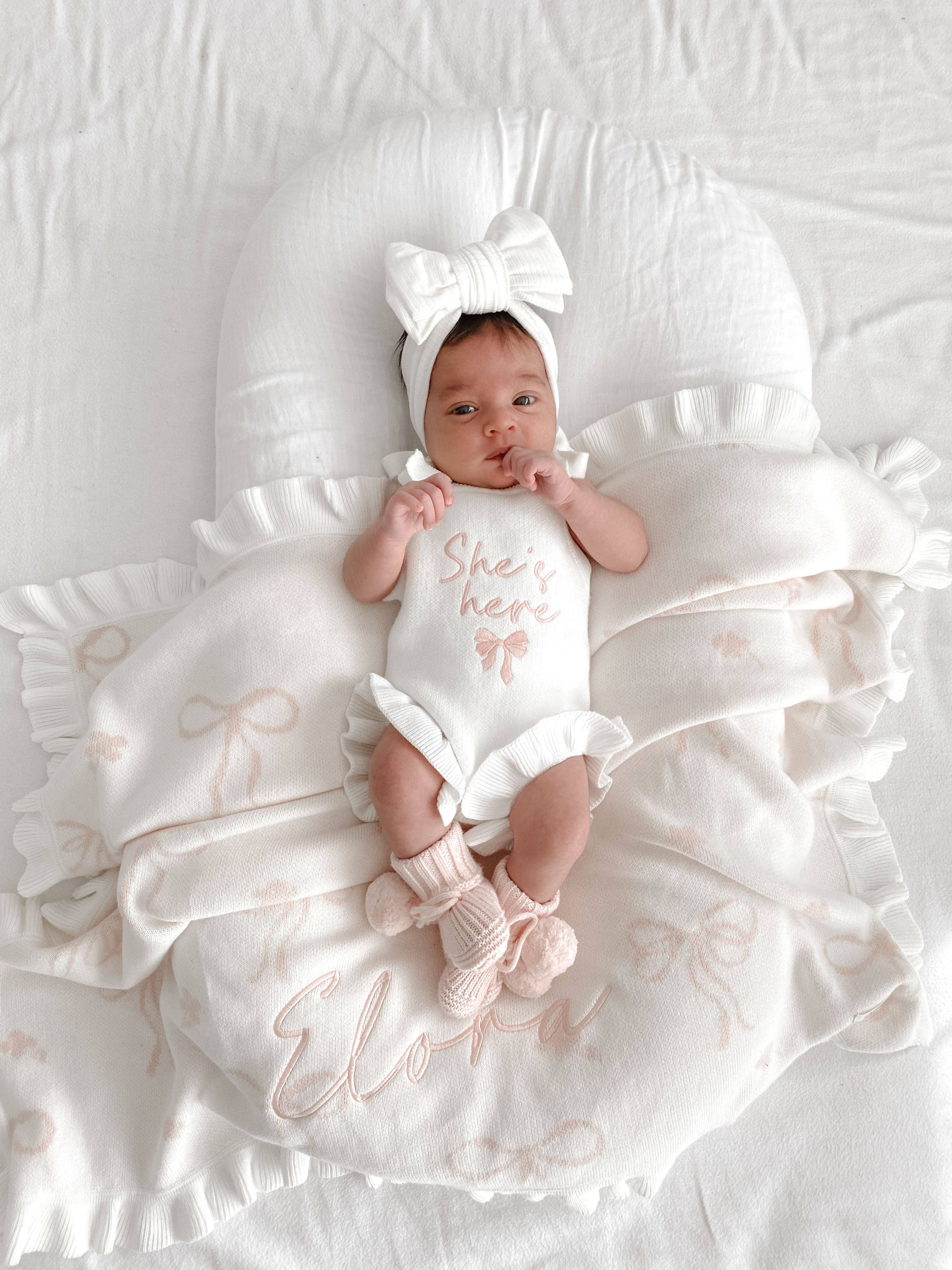 SHE'S HERE BOW - TIE FRILL ROMPER