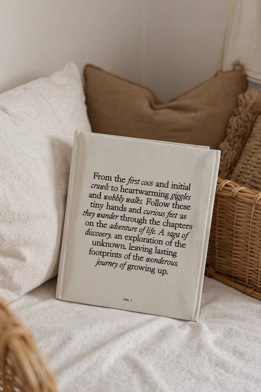 TINY STEPS | Baby Linen Photo Album
