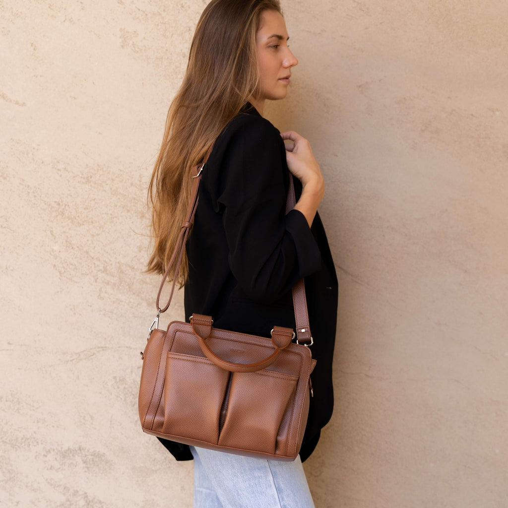 Amelia Convertible Pram Caddy - Pebbled Tan v2