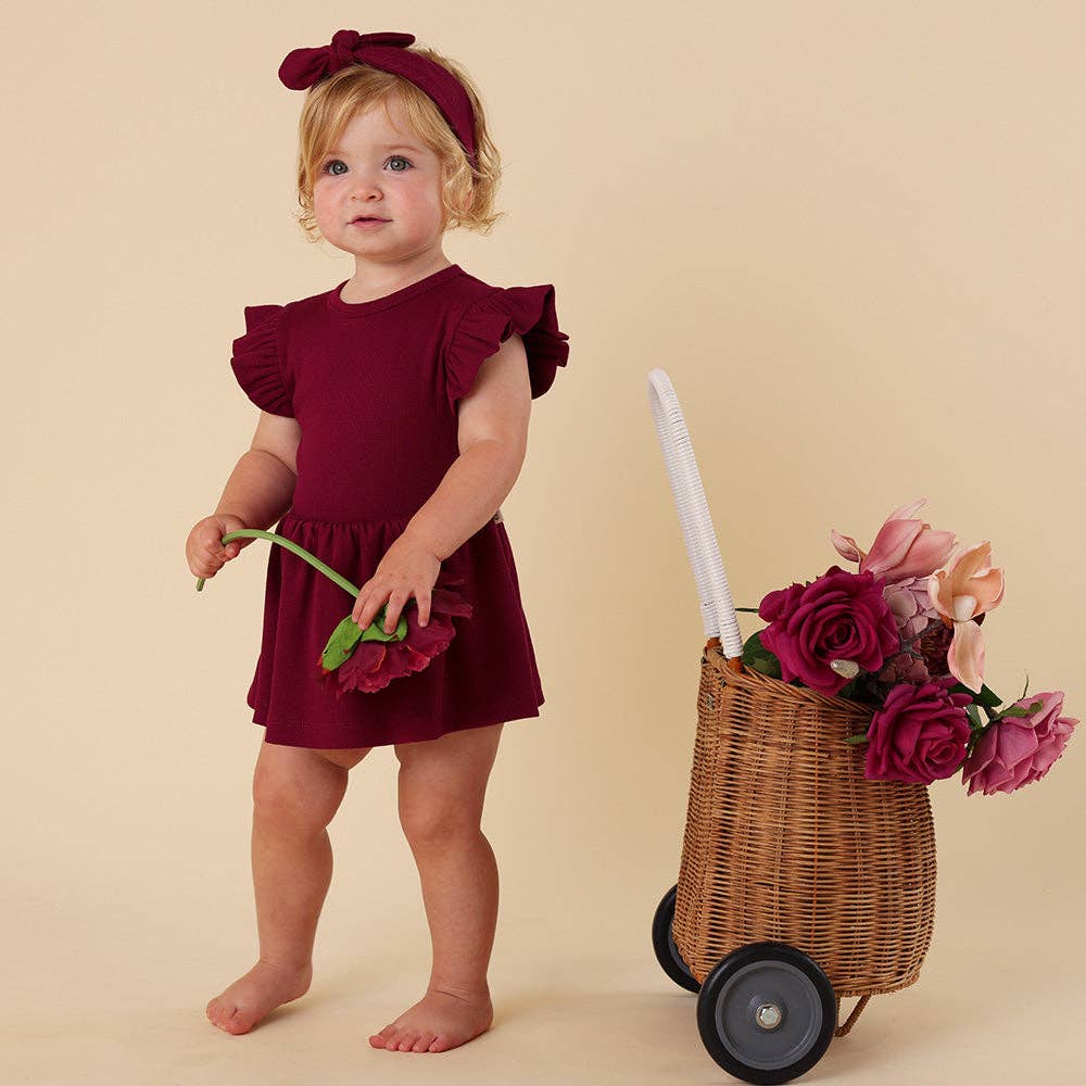 Raspberry Short Sleeve Organic Dress