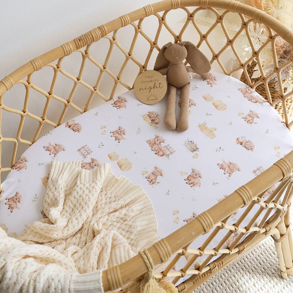 Highland Cows Organic Bassinet Sheet / Change Pad Cover