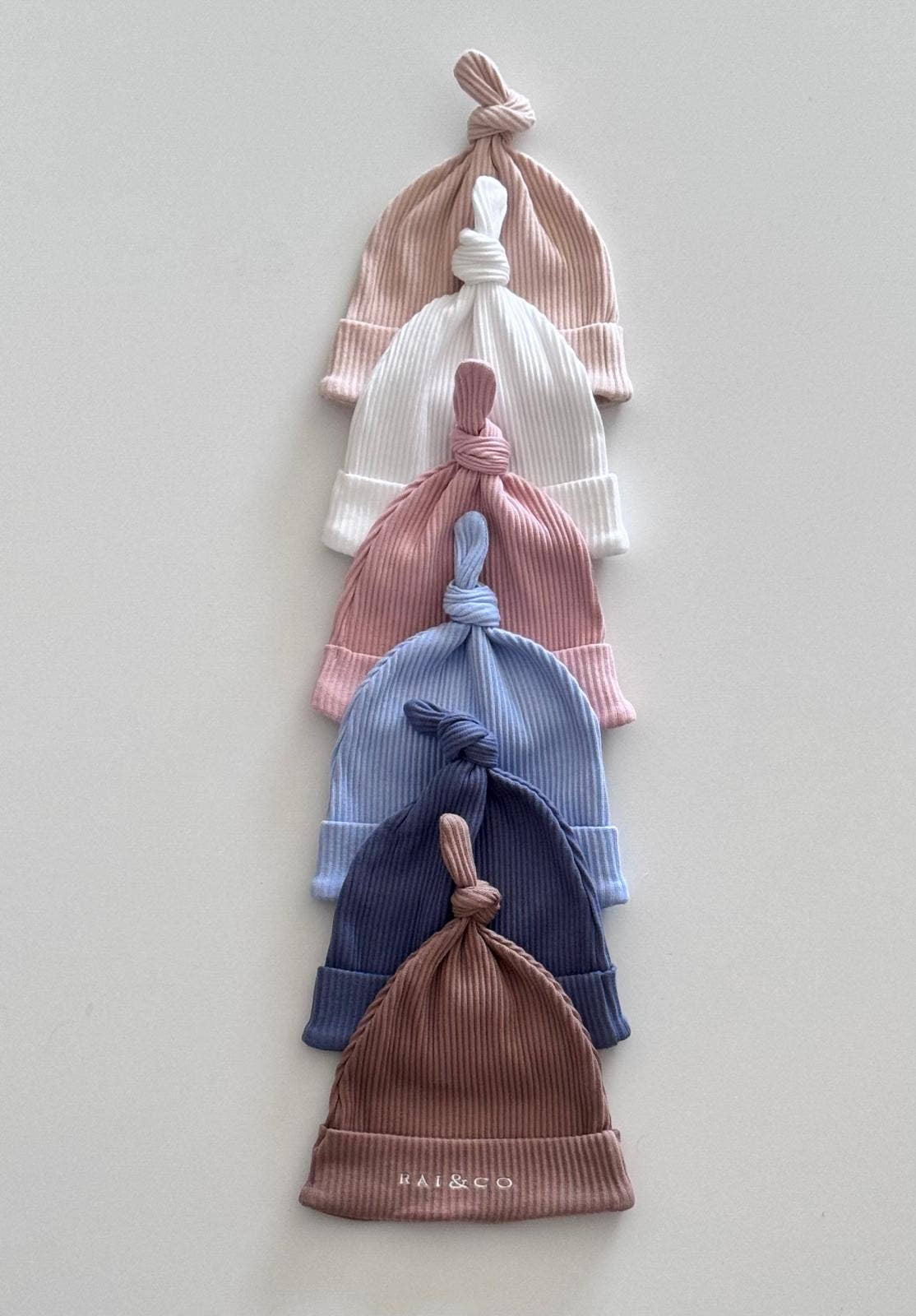 Baby Beanie Ribbed Knotted