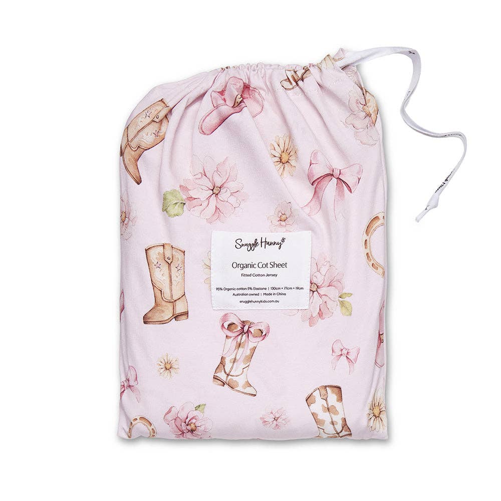 Boots & Bows Organic Fitted Cot Sheet