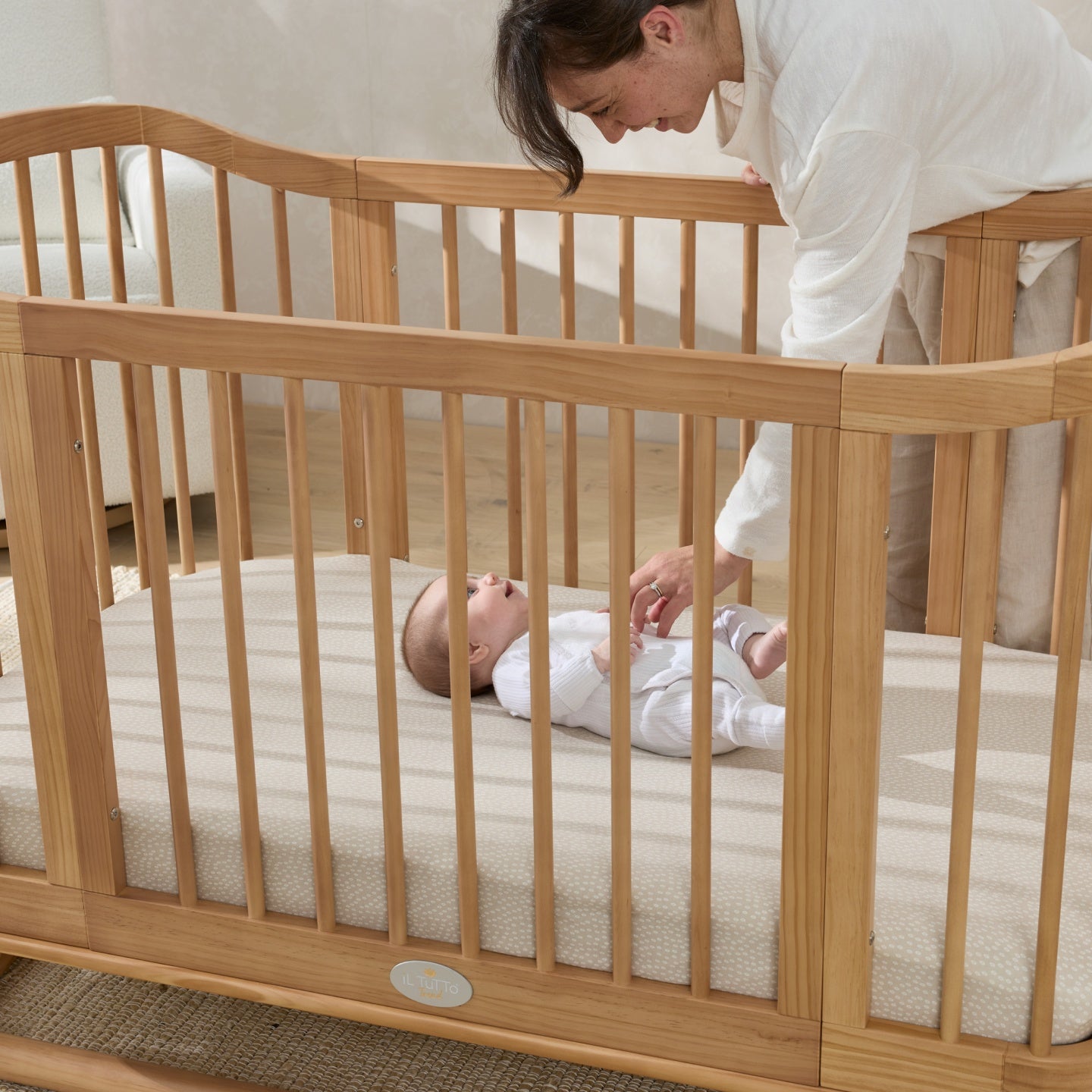 Luca Sustainable Timber Cot in Natural