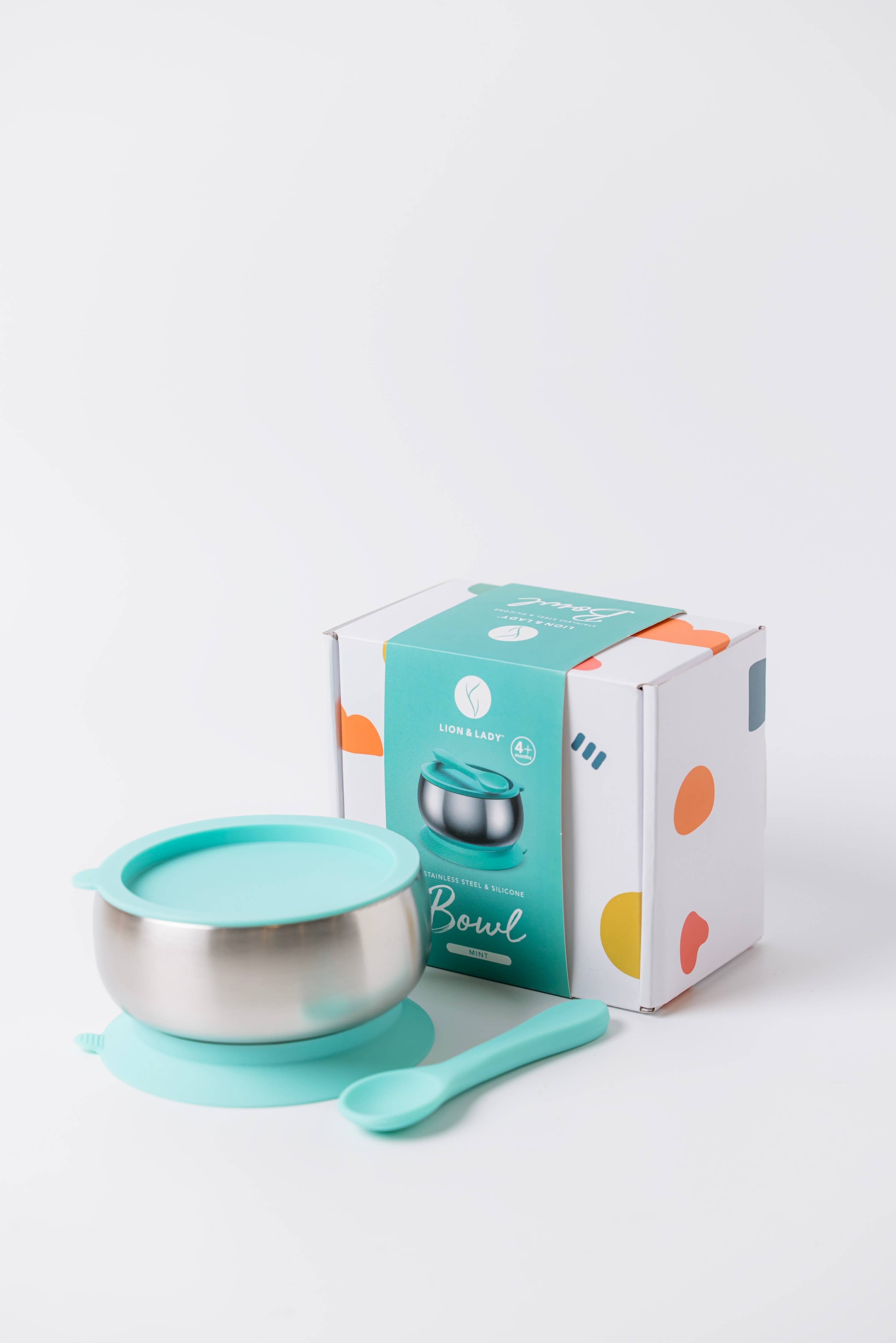 18/8 Stainless Steel Feeding Bowl with silicone suction base