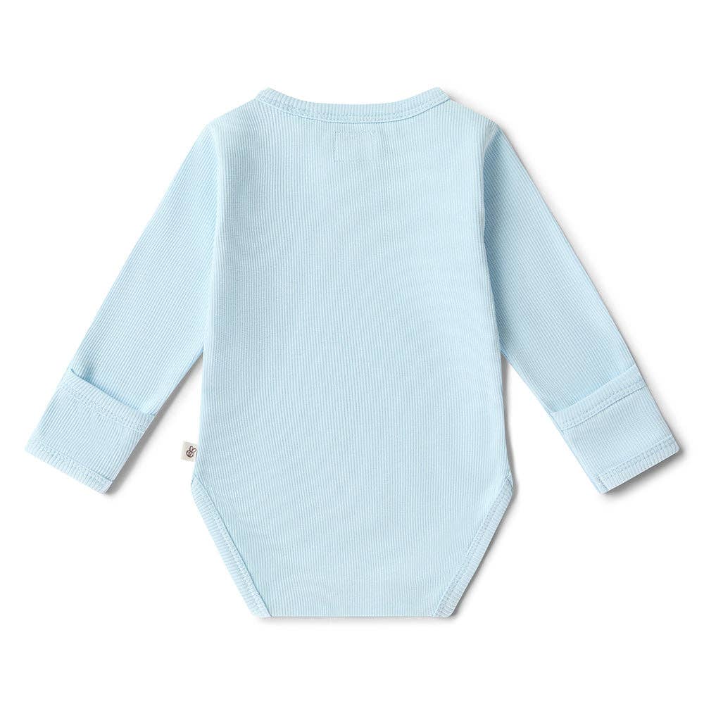 Baby Blue Long Sleeve Organic Bodysuit