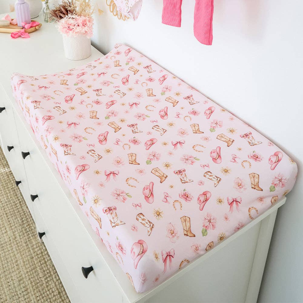 Boots & Bows Organic Bassinet Sheet / Change Pad Cover