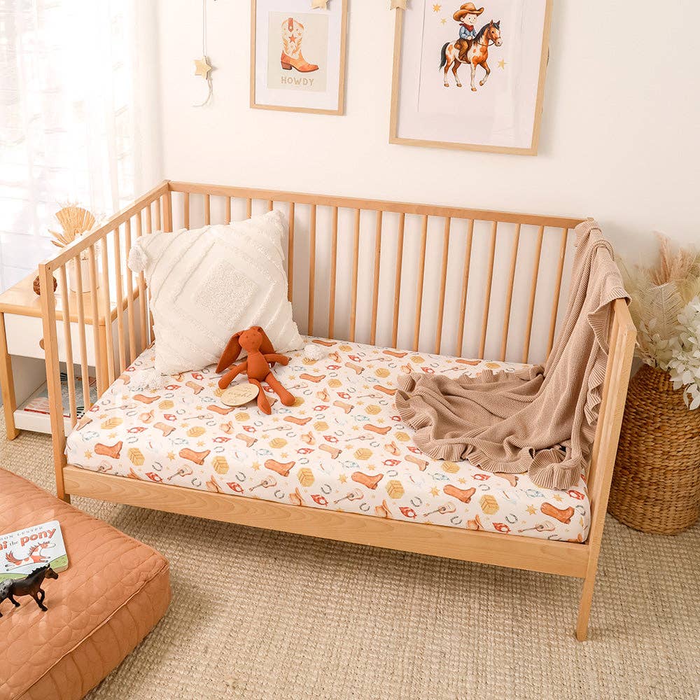 Cowboys Organic Fitted Cot Sheet