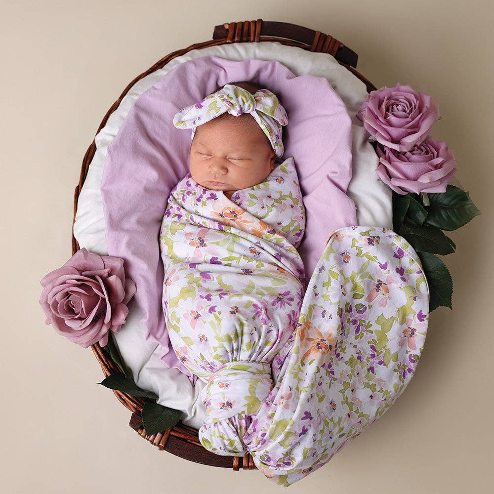 Isla Organic Jersey Wrap & Topknot Set