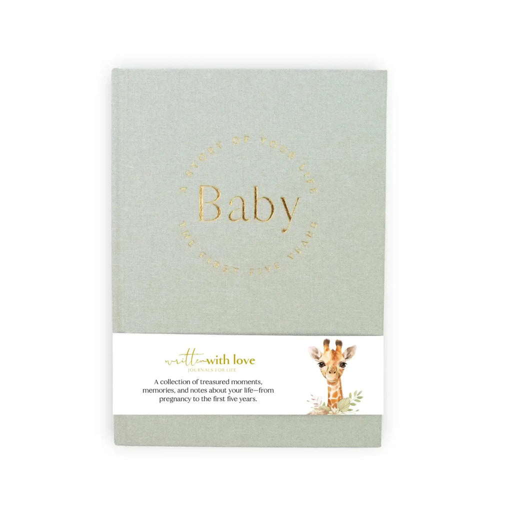 Baby Memory Book - Pregnancy to 5 Years - Sage Green - Boxed