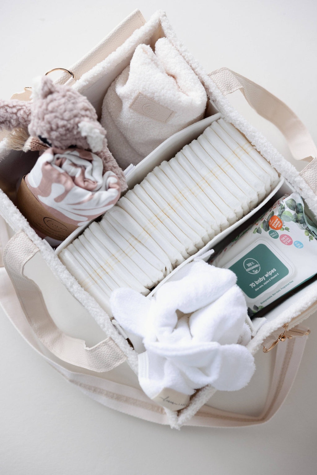 Teddy Nappy Caddy- Snow Fawn - NEW