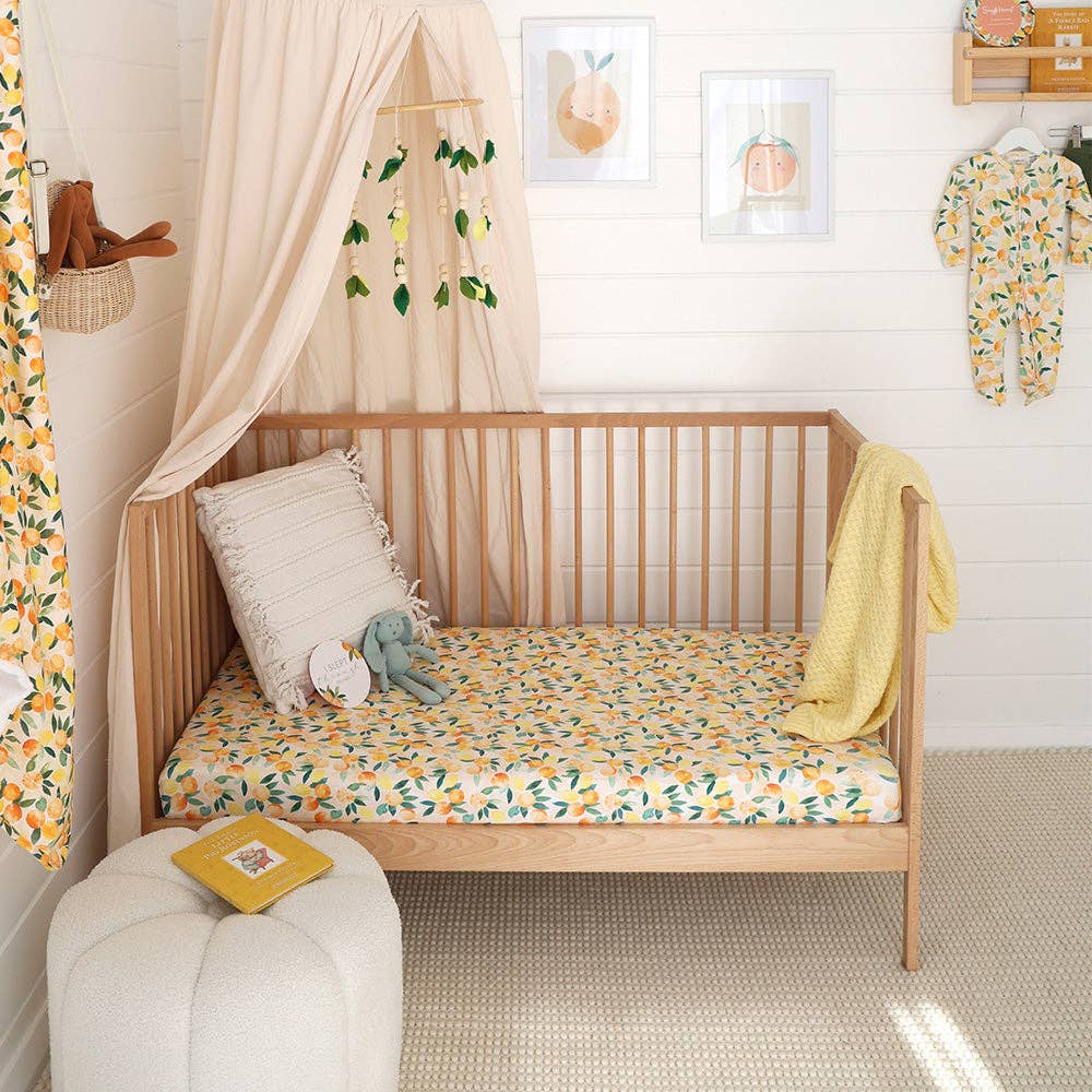 Sunny Citrus Organic Fitted Cot Sheet